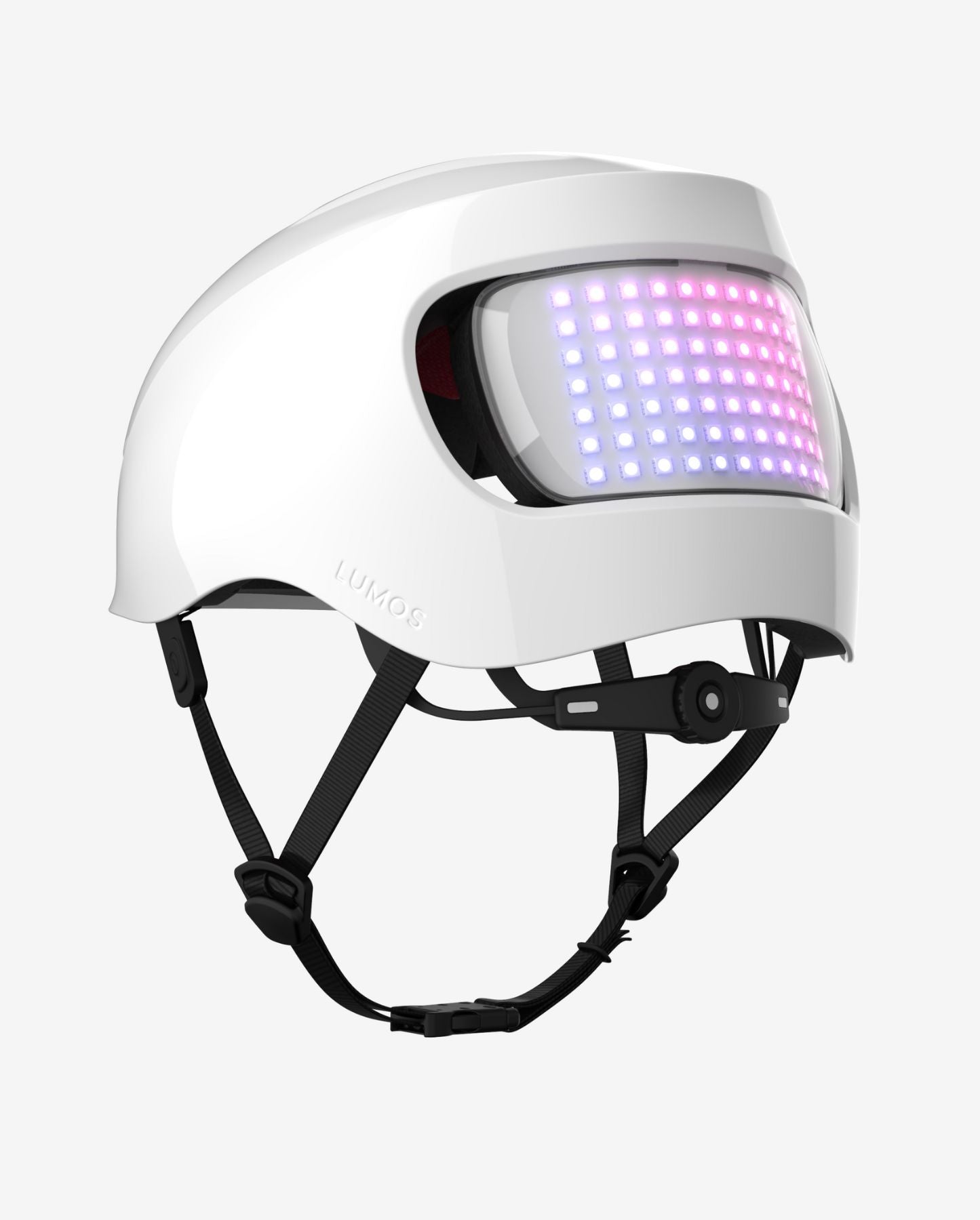 casque blanc lumos panneau lumineux arrière