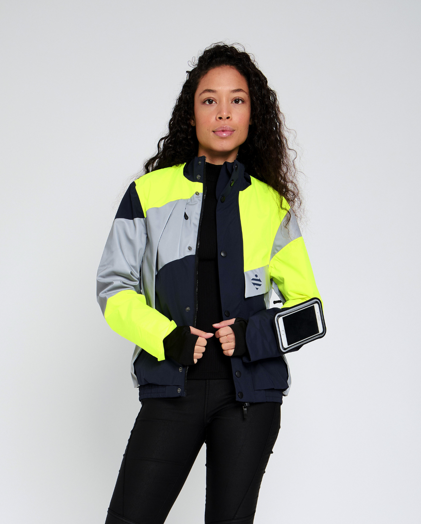 blouson vélotaf jaune fluo poche téléphone shapeheart