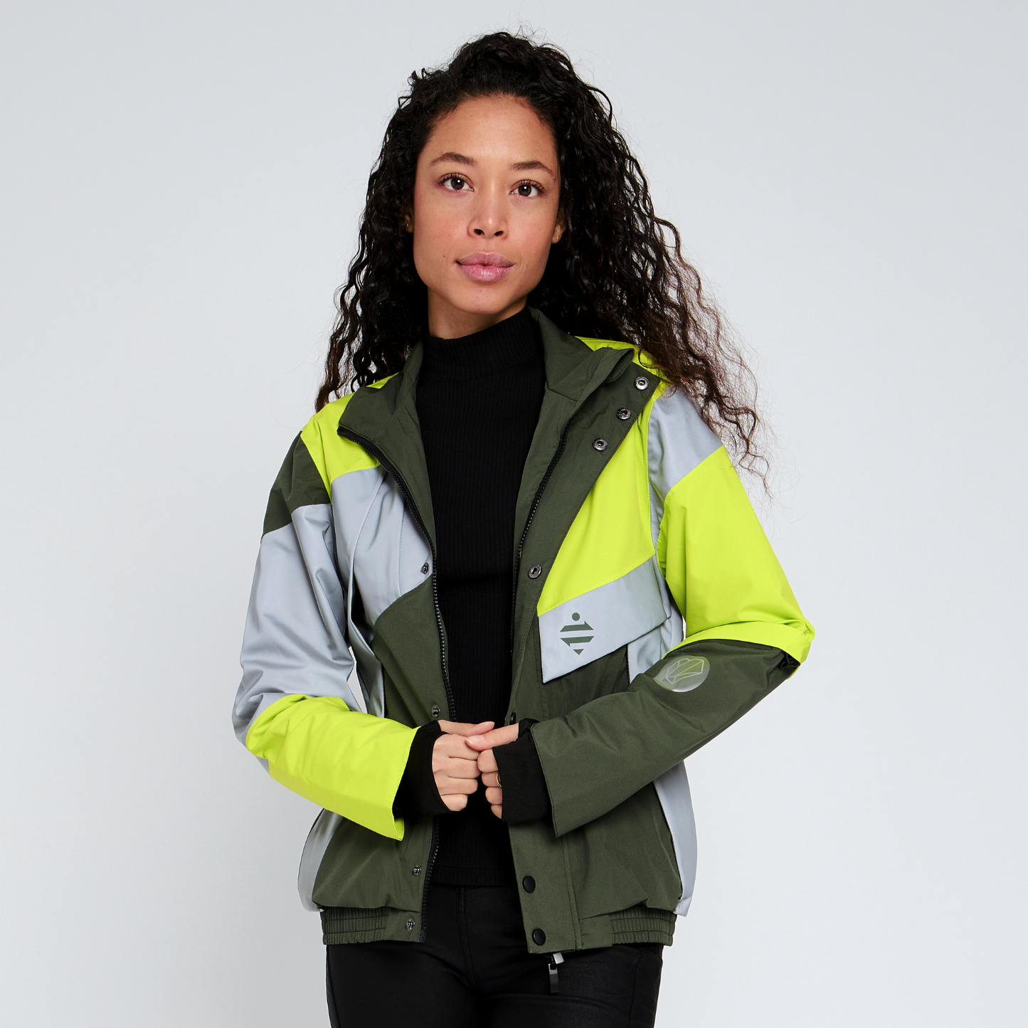 blouson sécurité vélo vert fluo kaki