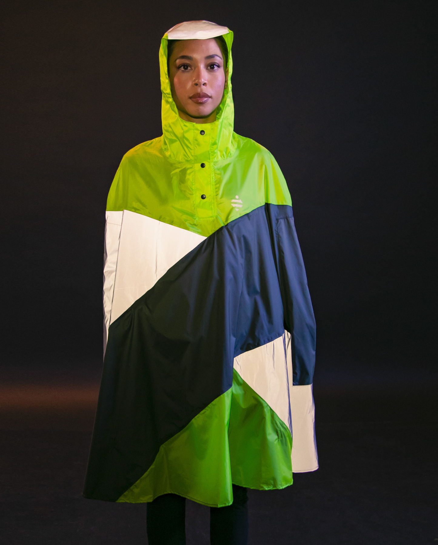 poncho de pluie réfléchissant vert fluo 