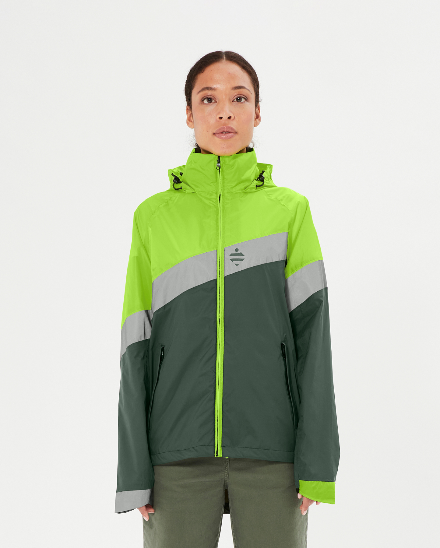 coupe vent imperméable vert flashy kaki pour vélotaf