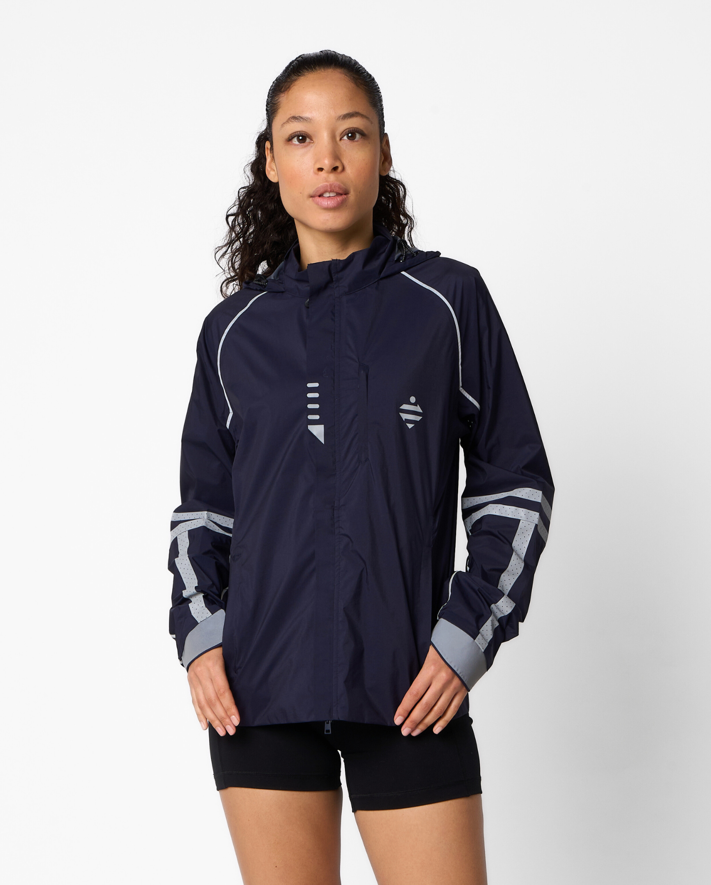 veste sport ultra légère et respirante cyclotourisme running bleue marine