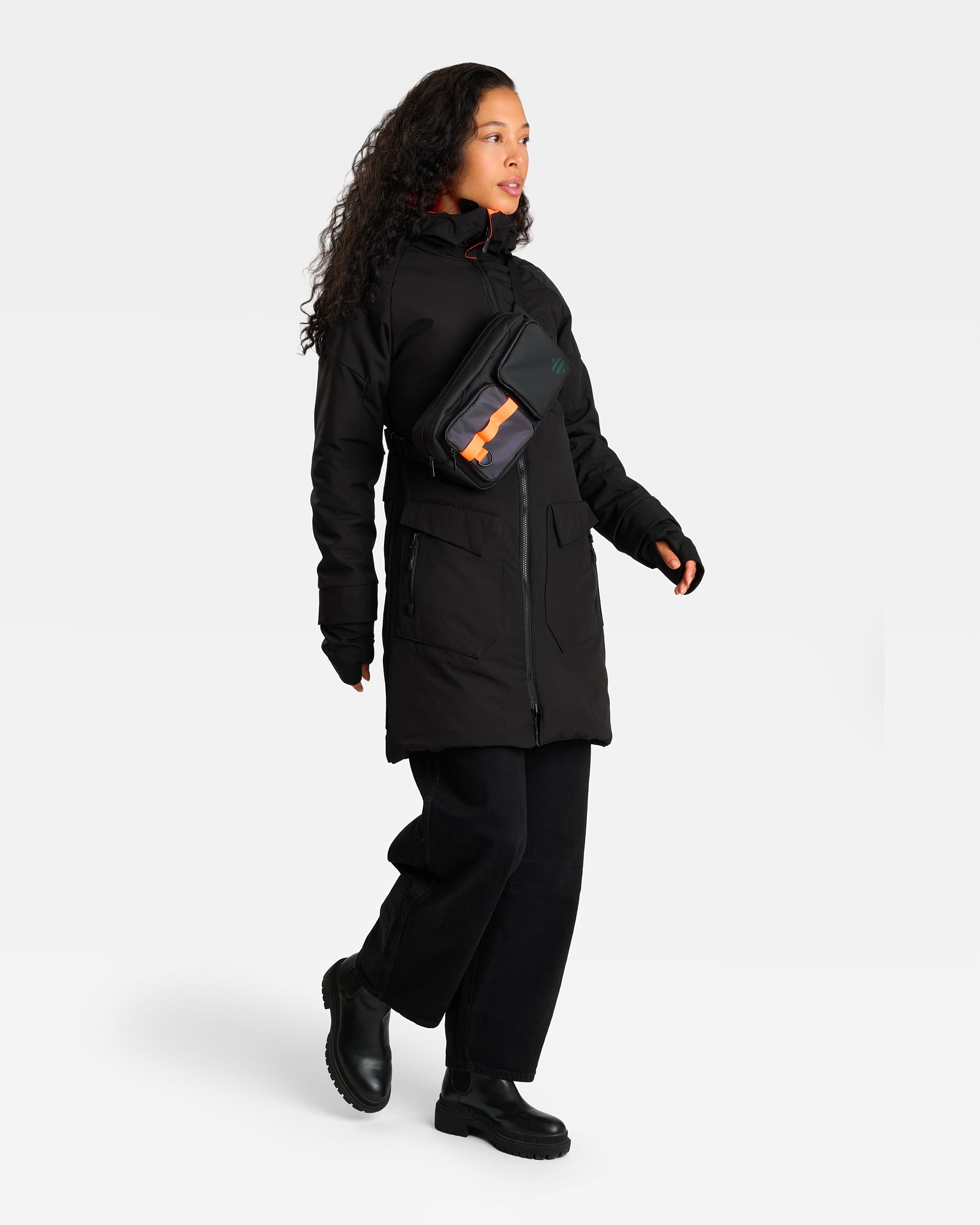 parka chaude d'hiver réversible noire pour vélo urbain