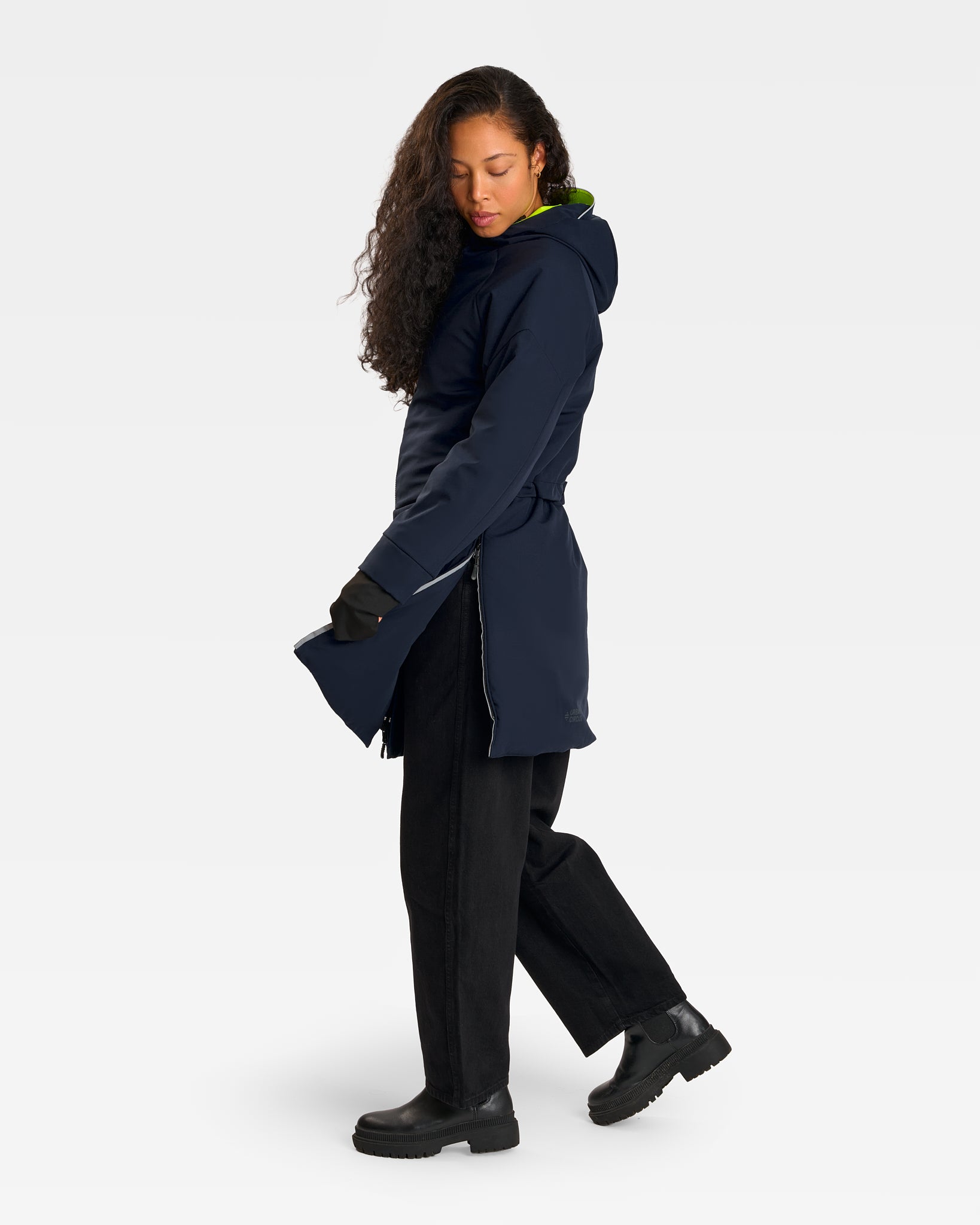 Parka hiver vélo urbain bleue marine réversible chaude