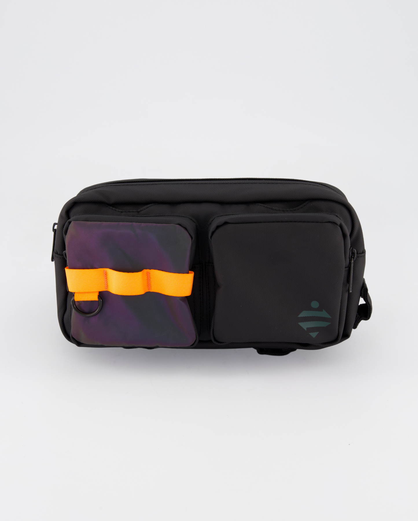 sac banane réfléchissante noire orange fluo polyvalente sacoche guidon