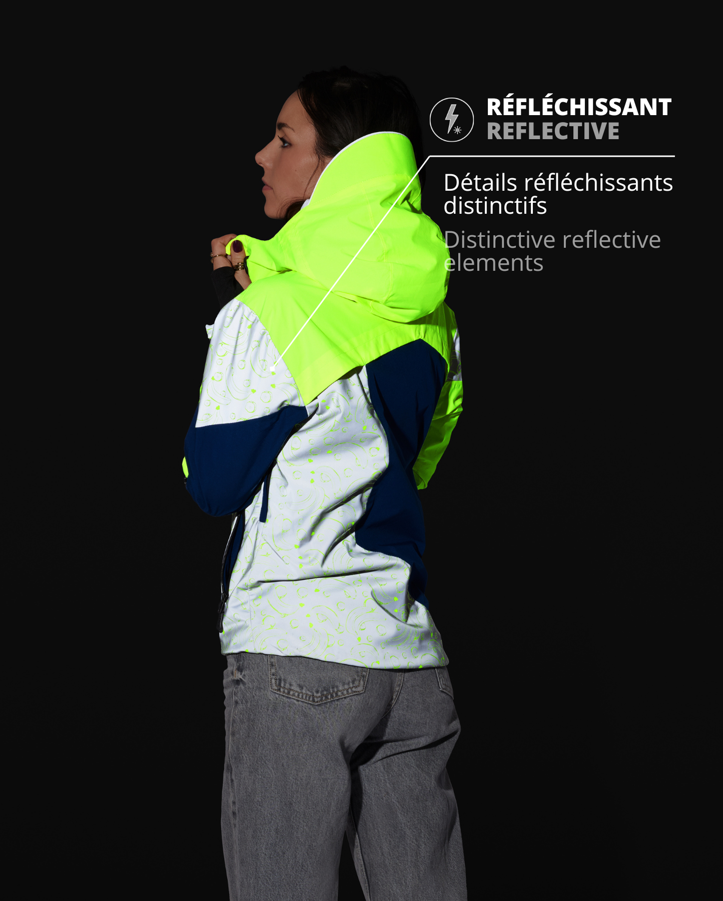 REPOP PATTERN REFLECTIVE & REVERSIBLE JACKET