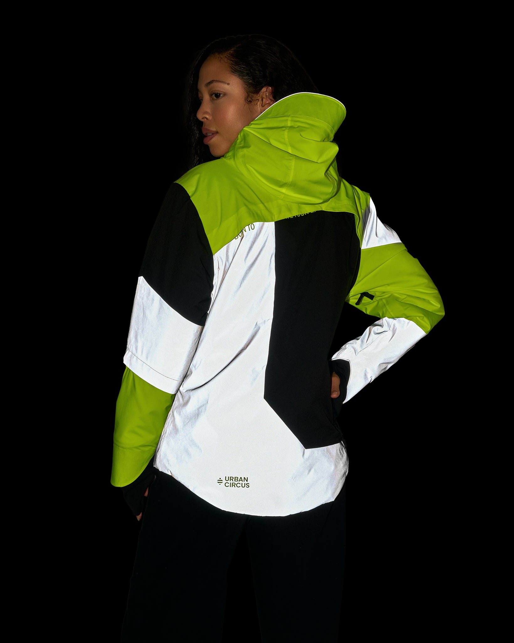 veste chaude vélo urbaine REPOP HIVER jaune fluo noire réfléchissante imperméable