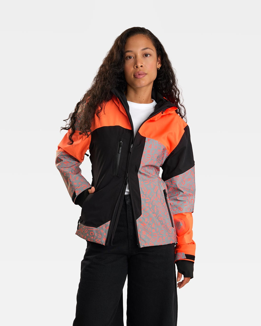 veste urbaine REPOP pour le vélotaf orange fluo motifs graffiti