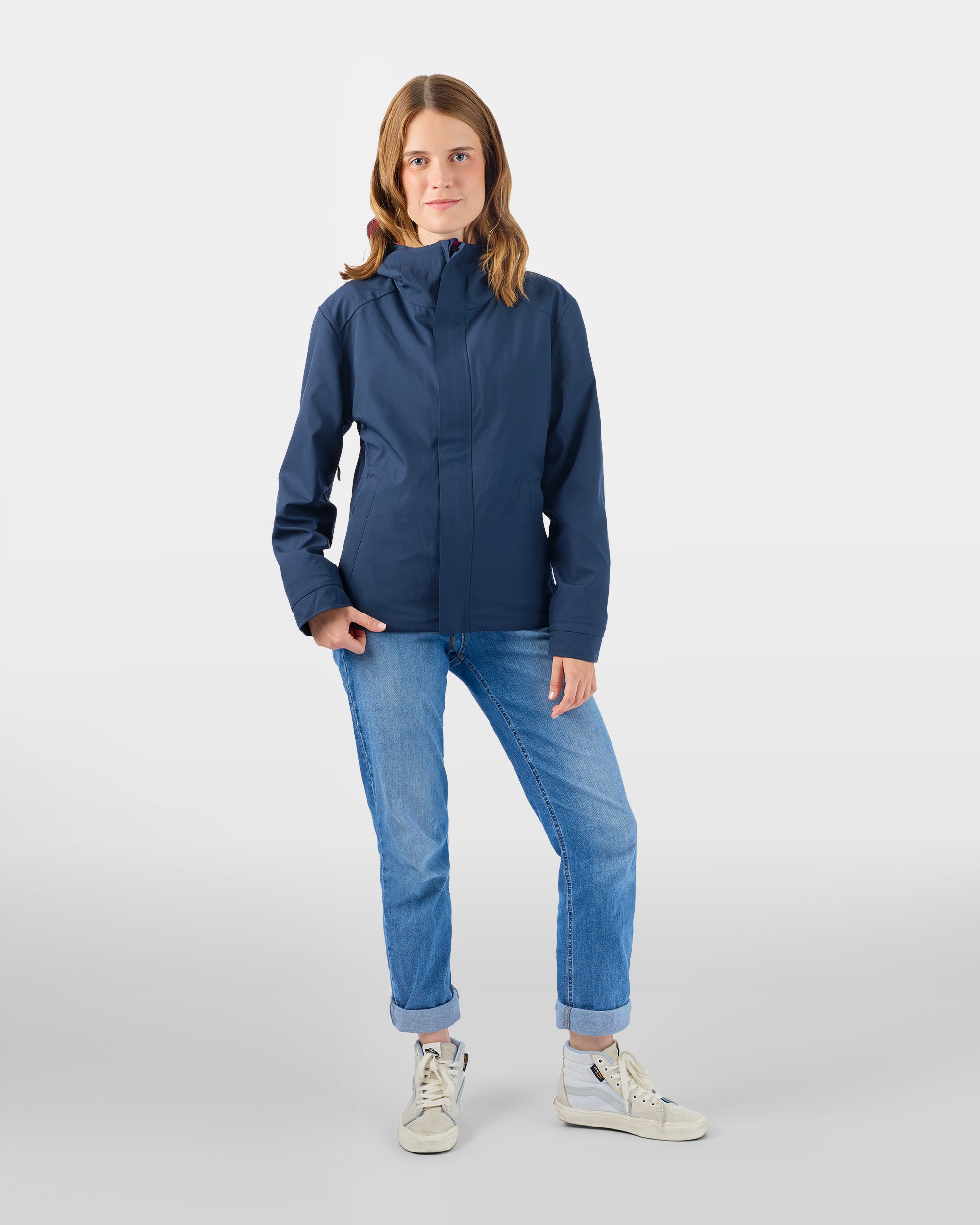 veste vélo ville visible réversible bleue marine sur femme