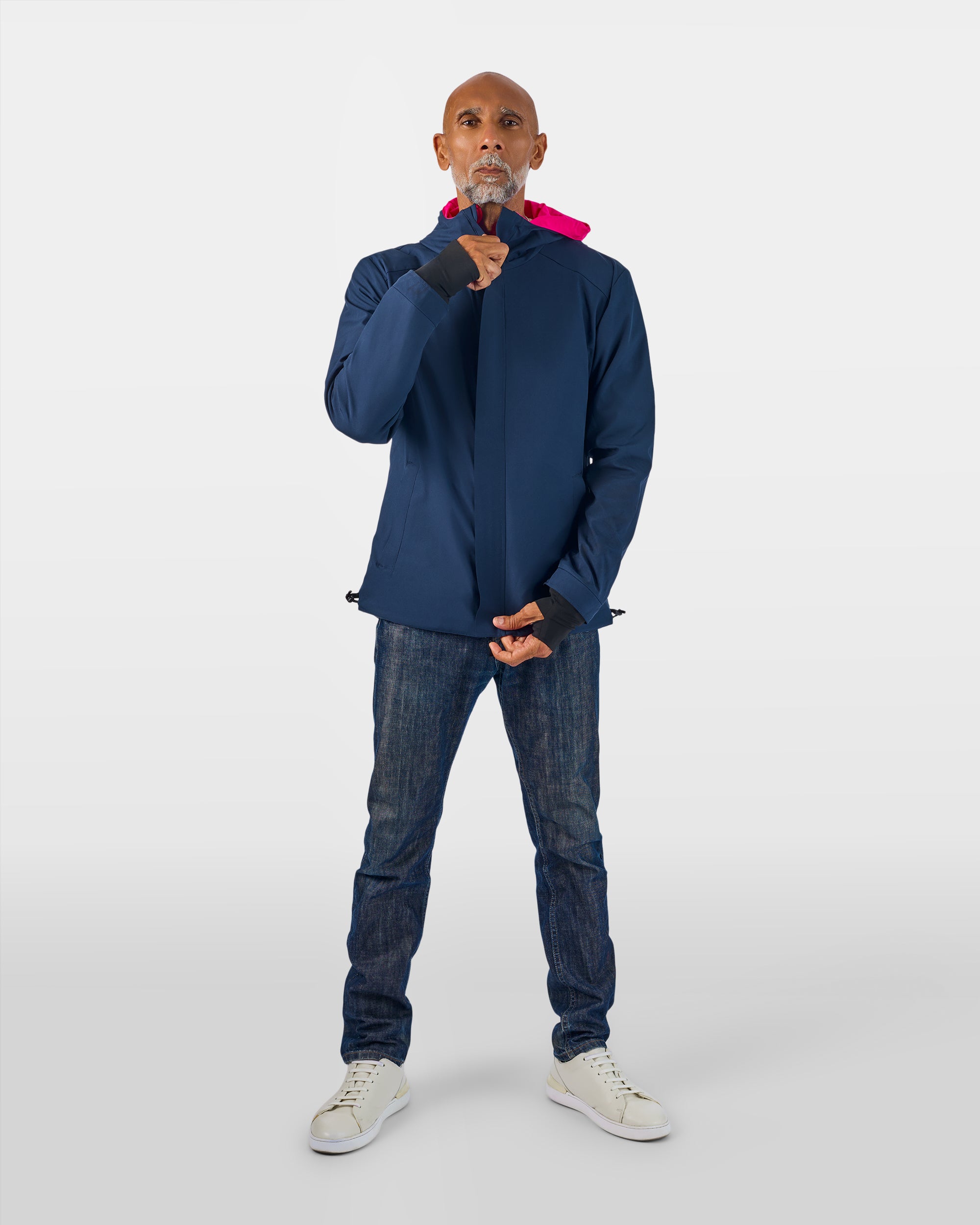 veste vélotaf visible réversible sobre bleue marine sur homme