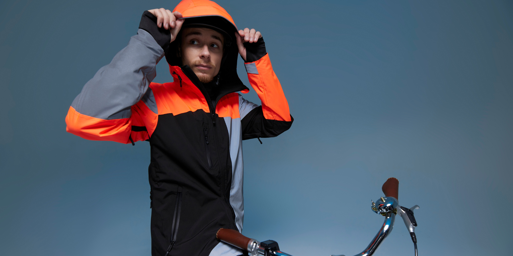 veste de pluie homme grande capuche sur casque