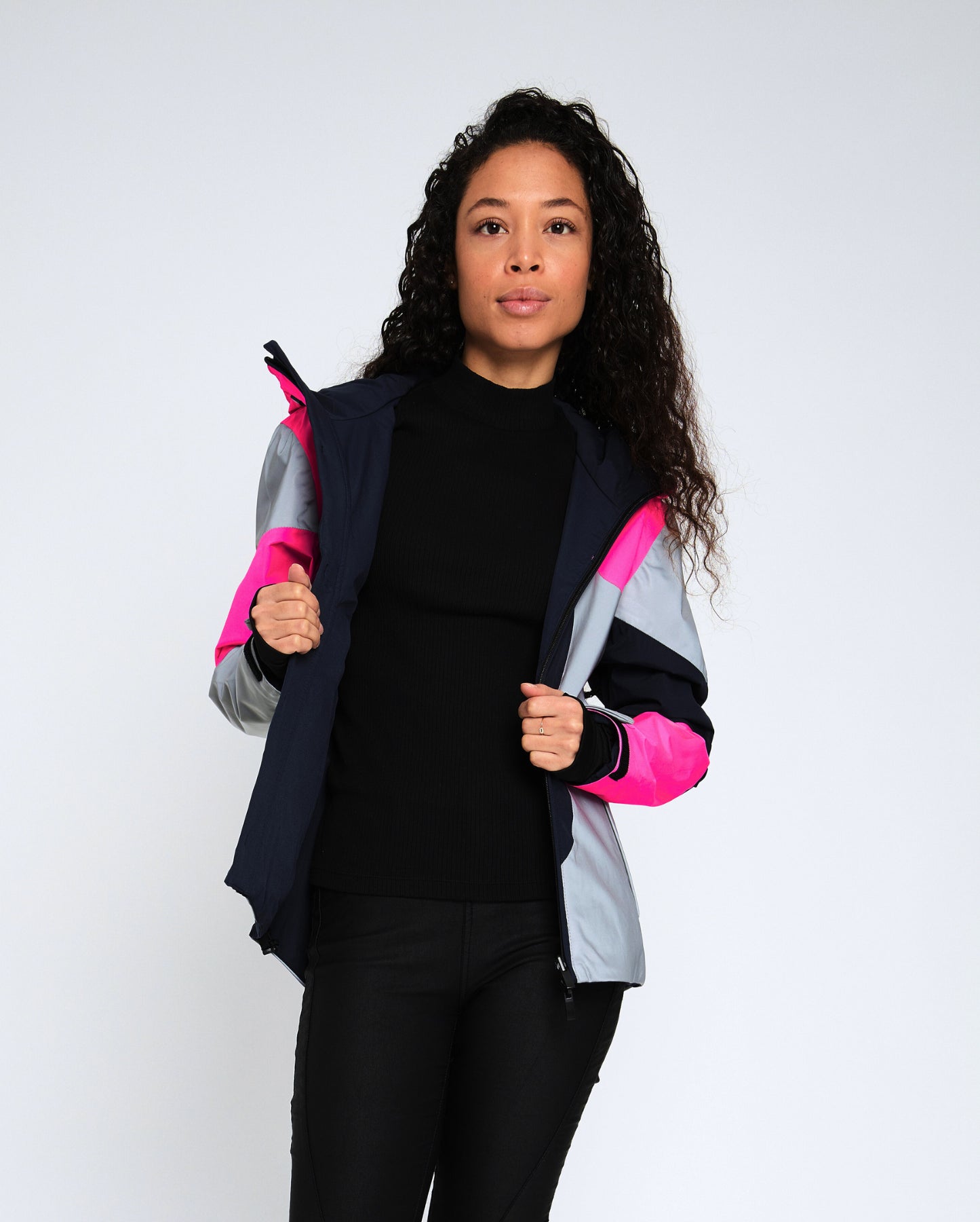 veste technique réversible rose fluo femme