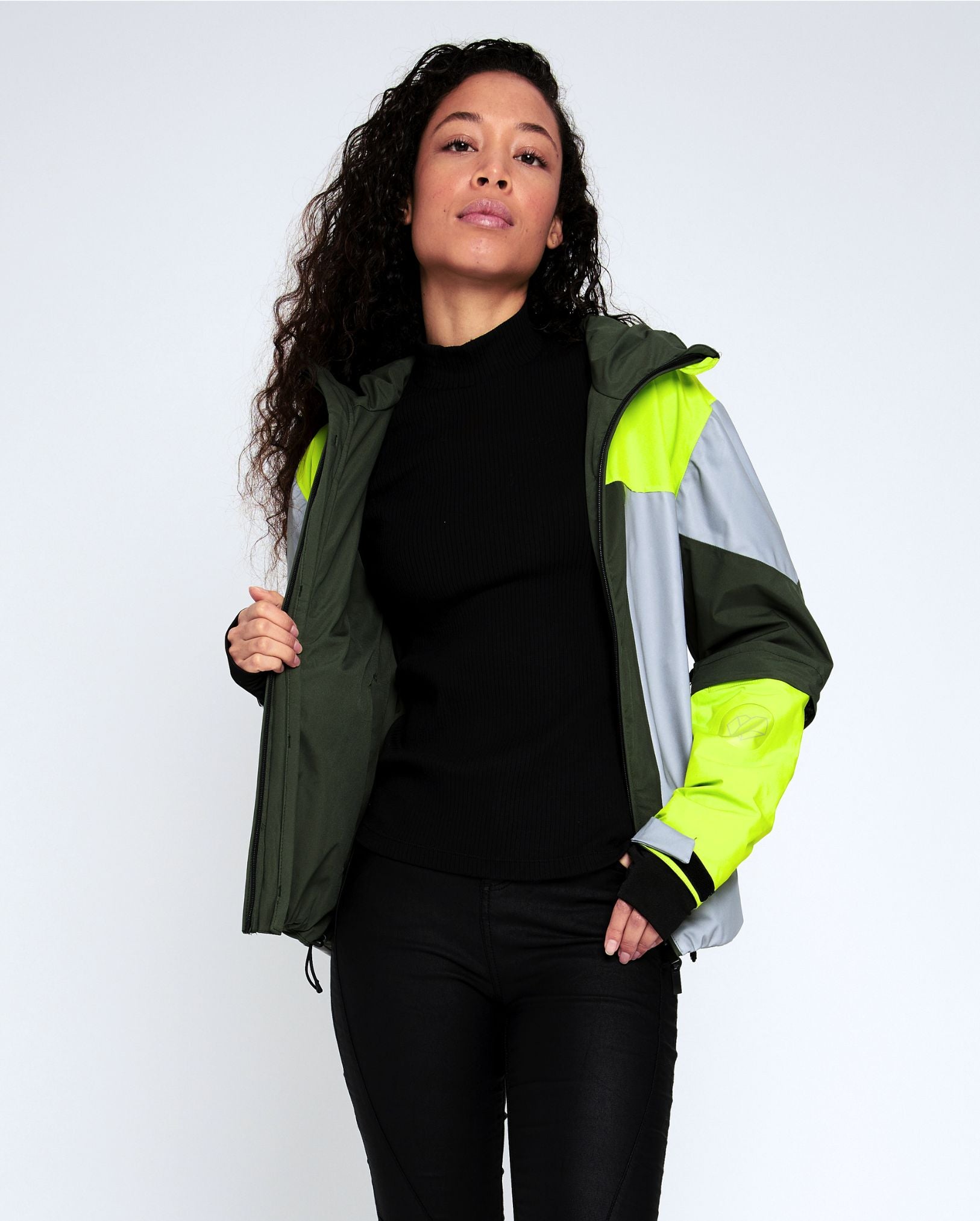 manteau vélo réversible kaki femme