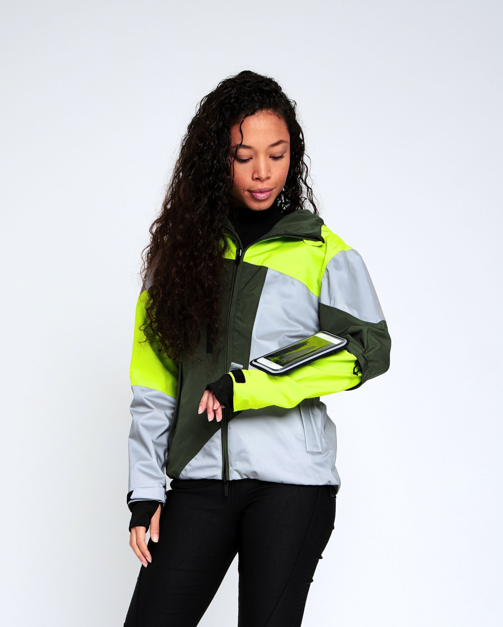 veste urbaine vélo REPOP avec pochette tactile téléphone Shapeheart
