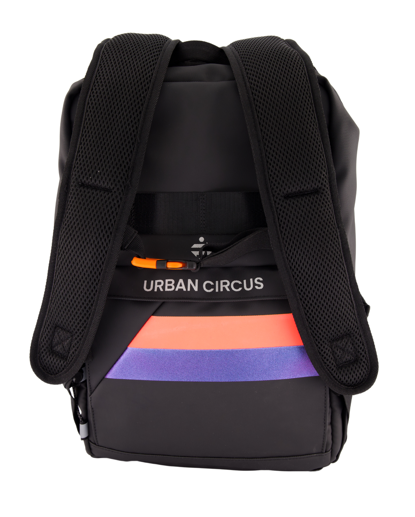 sac à dos noir et corail convertible en sacoche à accrocher sur le porte bagage du vélo