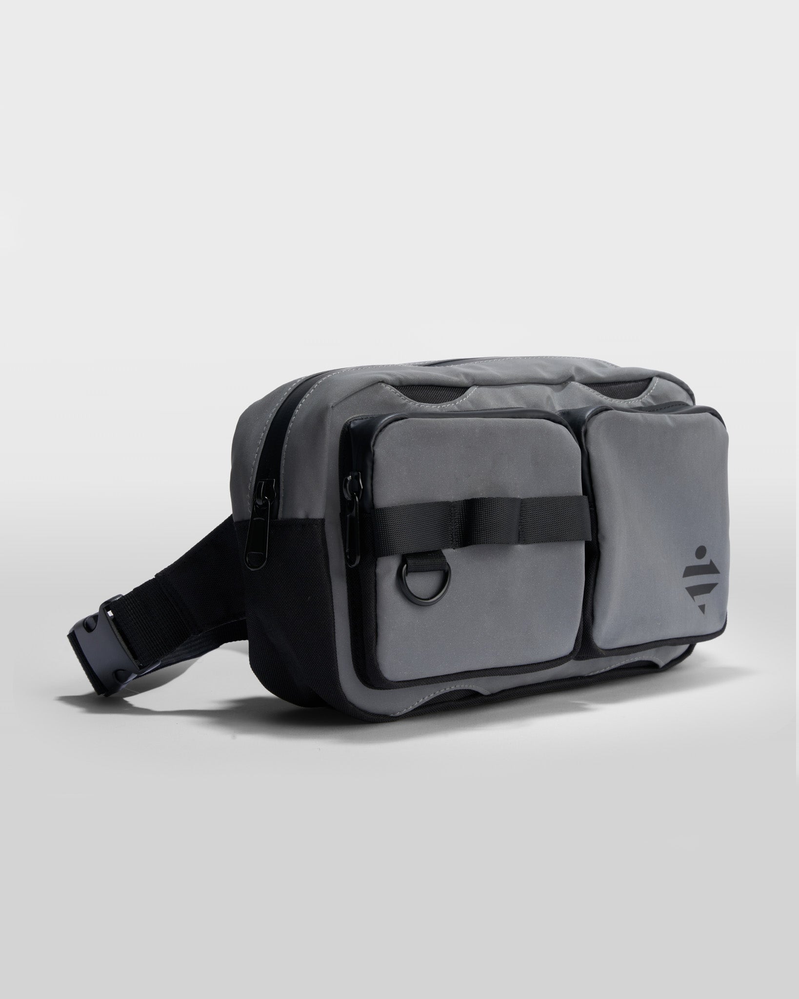 sacoche vélo sac banane polyvalent imperméable réfléchissant gris noir