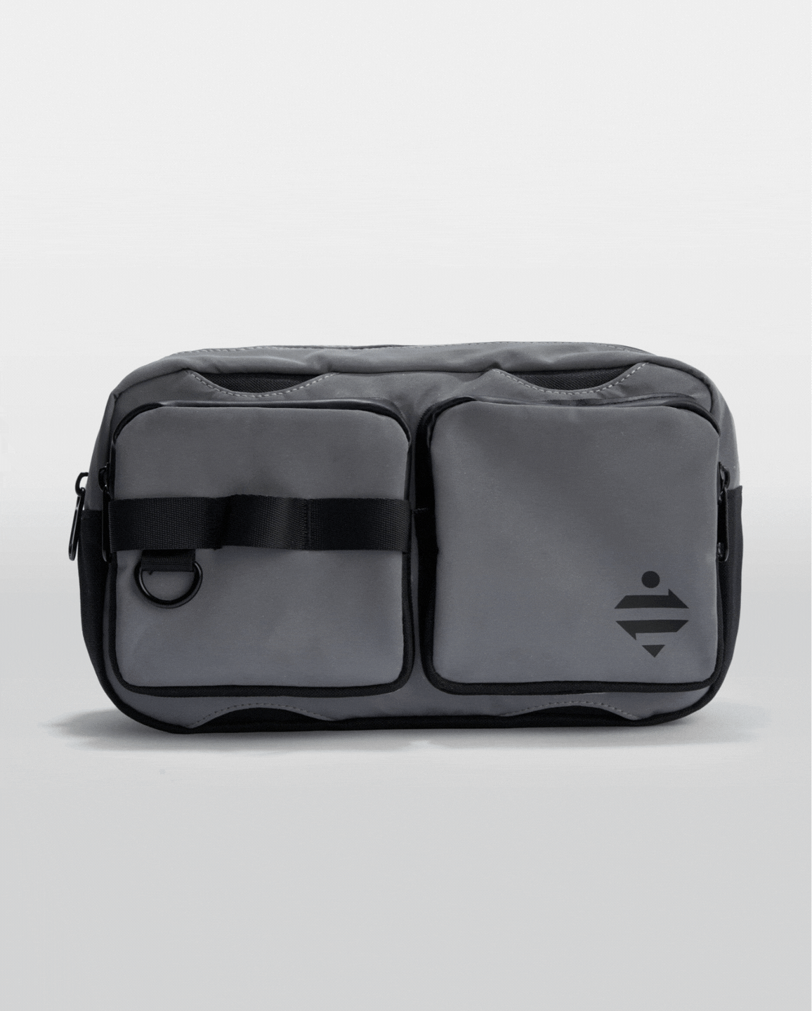 sacoche vélo sac banane polyvalent imperméable grise réfléchissante