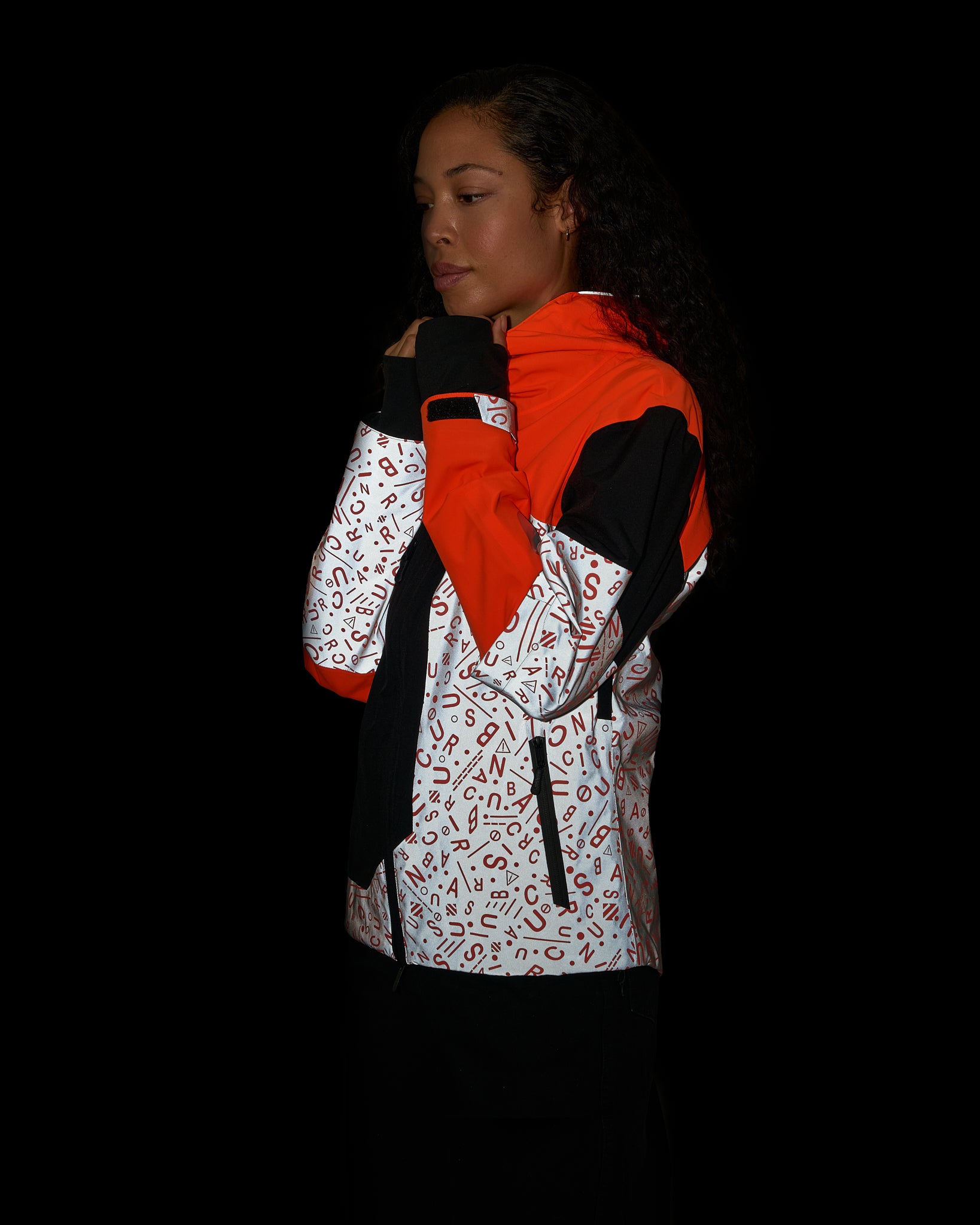 veste vélotaf REPOP orange fluo motifs graffiti réfléchissante