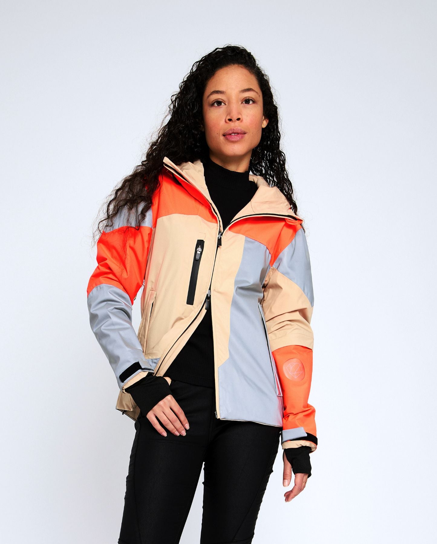 veste mobilité urbaine orange vif beige