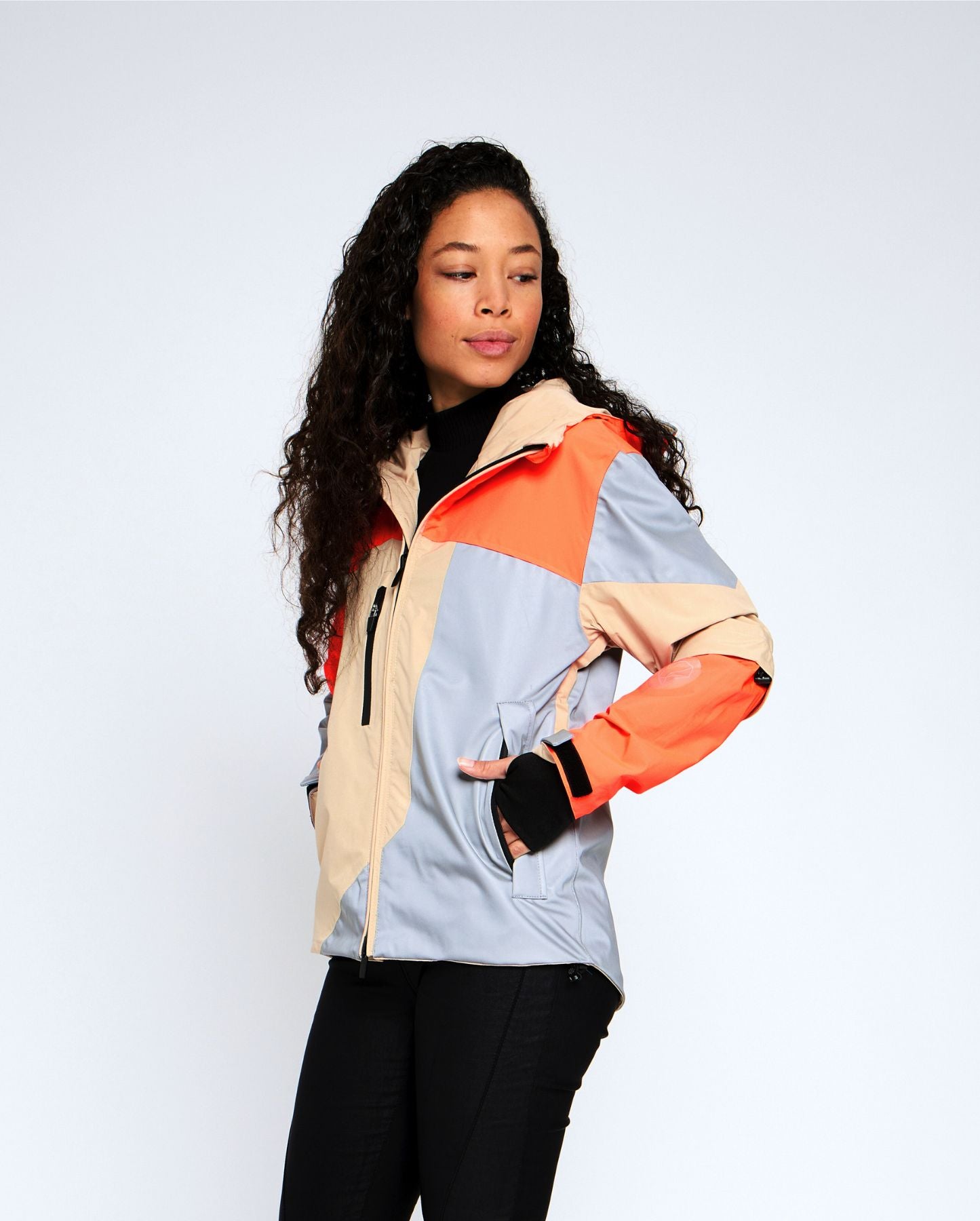 veste vélotaf orange beige imperméable et réversible
