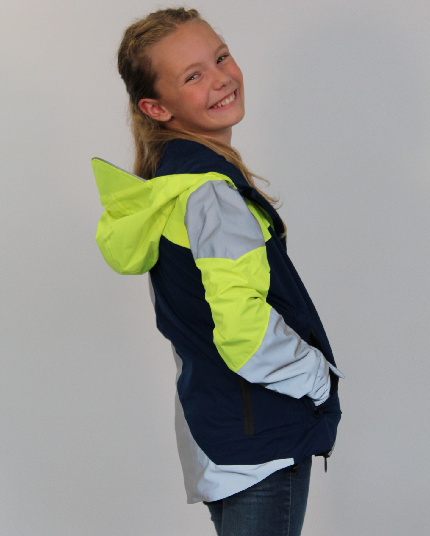 manteau vélo enfant imperméable jaune bleue