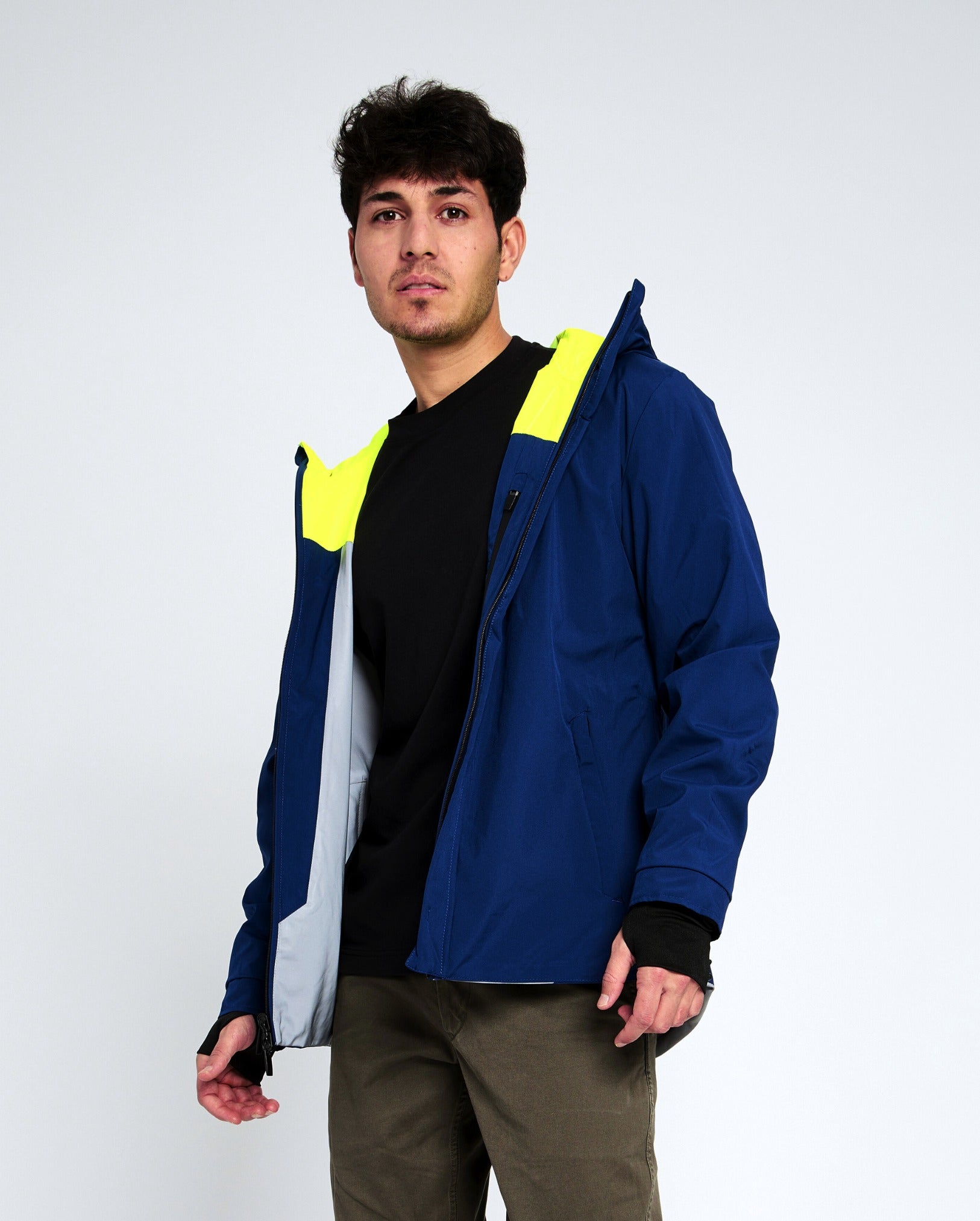 veste technique vélo réversible bleue marine