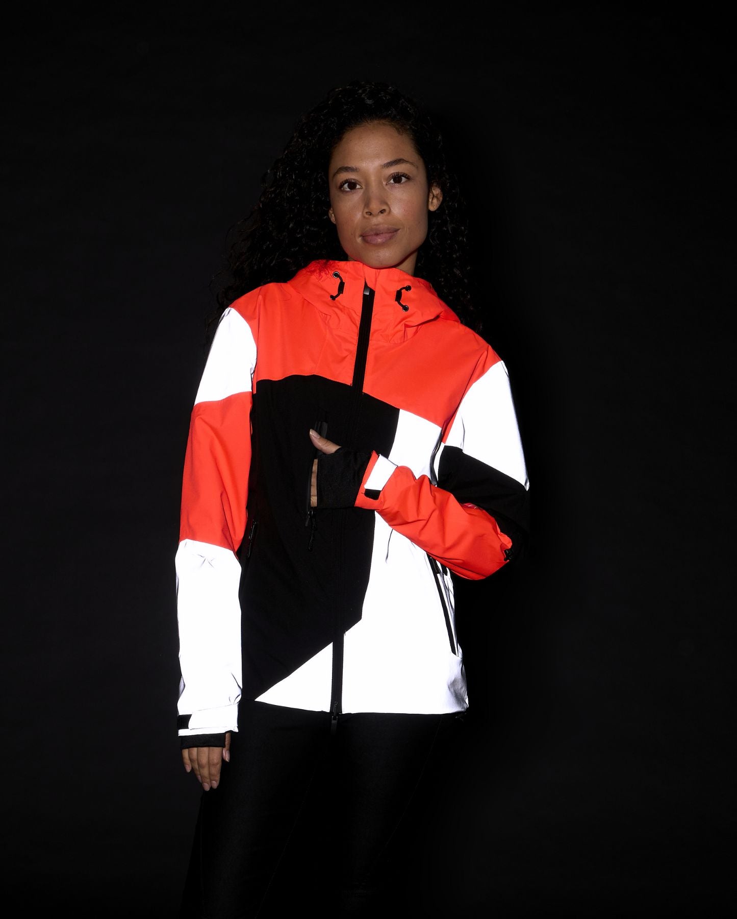veste vélotaf empiècements réfléchissants nuit orange