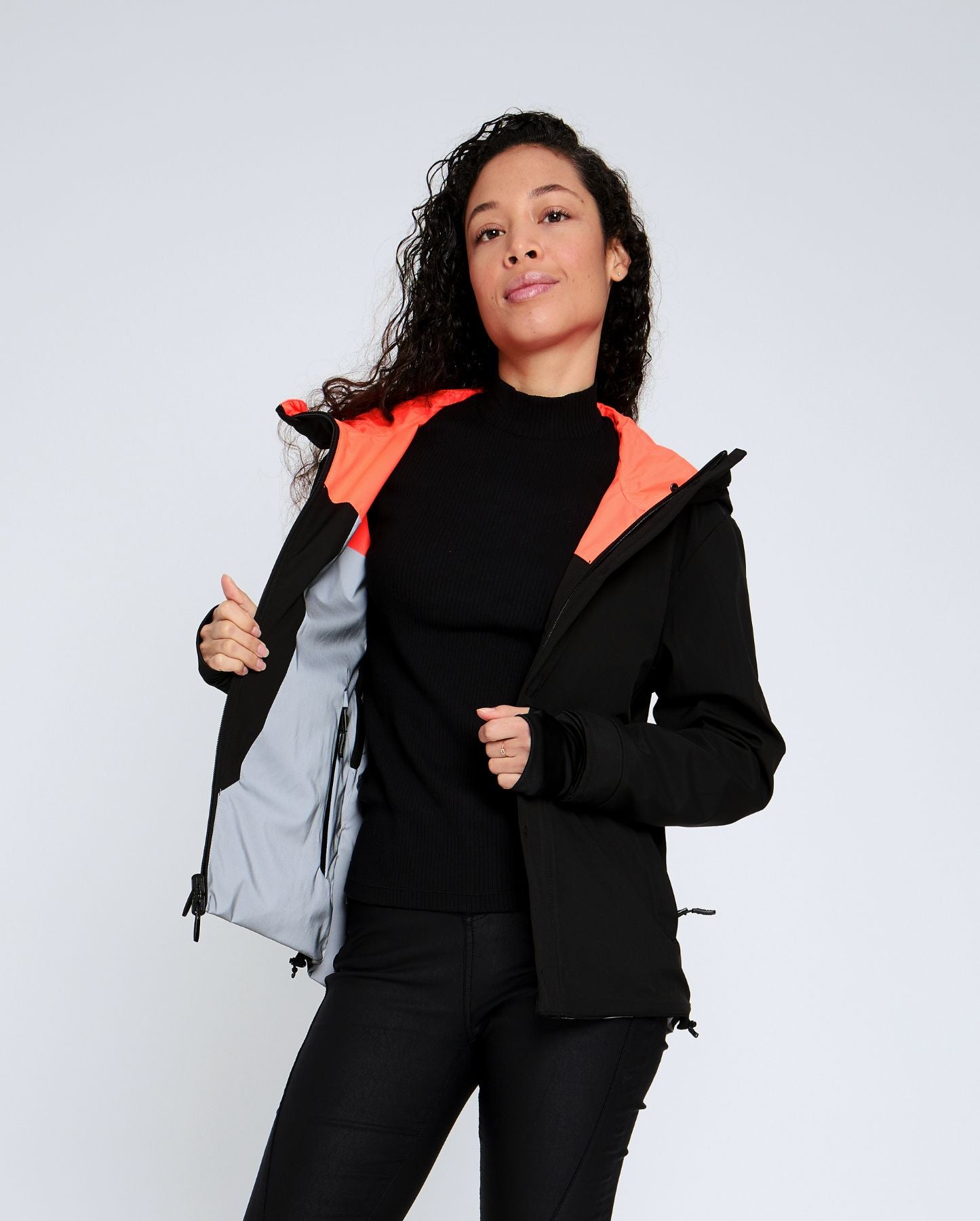 veste réversible orange fluo noire design pour vélotaf