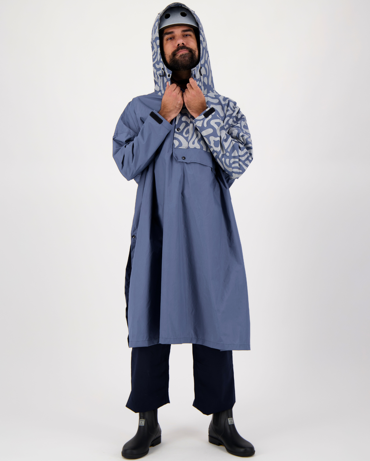 Poncho Pluie Imperméable 128x110 Cm - Cape Vélo Cyclisme Réfléchissante - Homme Femme - Léger Pliable Avec Capuche - VTT Moto Vélo Électrique