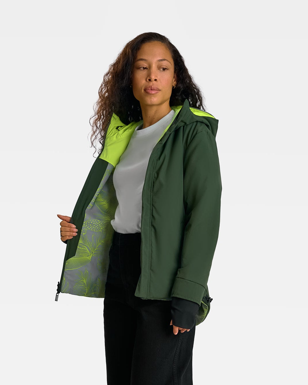 Veste vélo chaude, visible et réversible – REPOP HIVER MOTIF JUNGLE