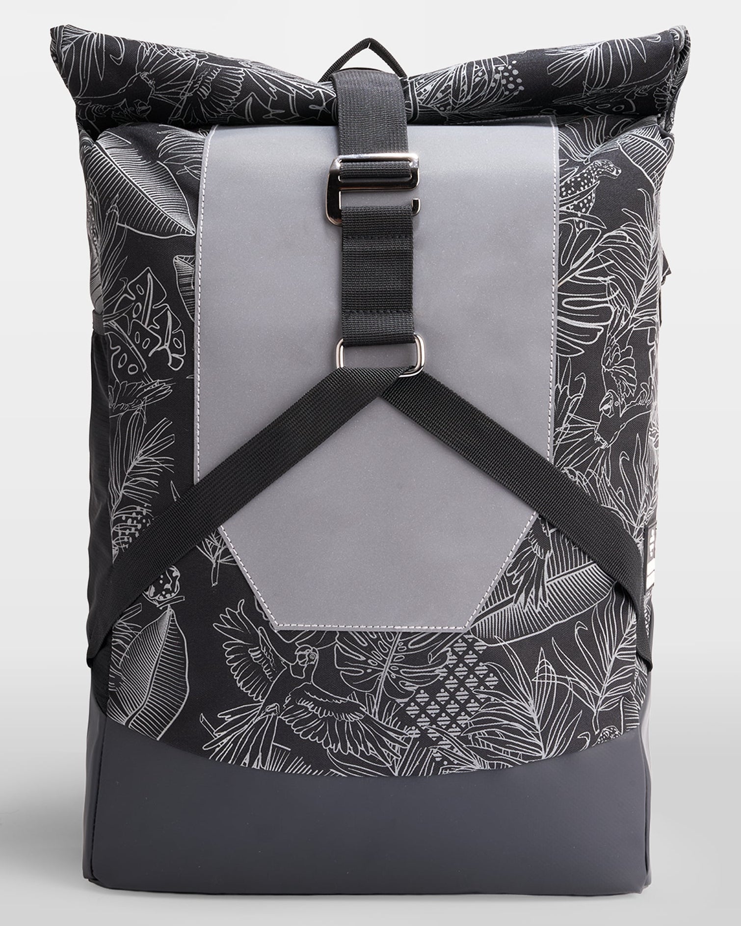 sac à dos rolltop sacoche vélo porte bagage noir motif jungle