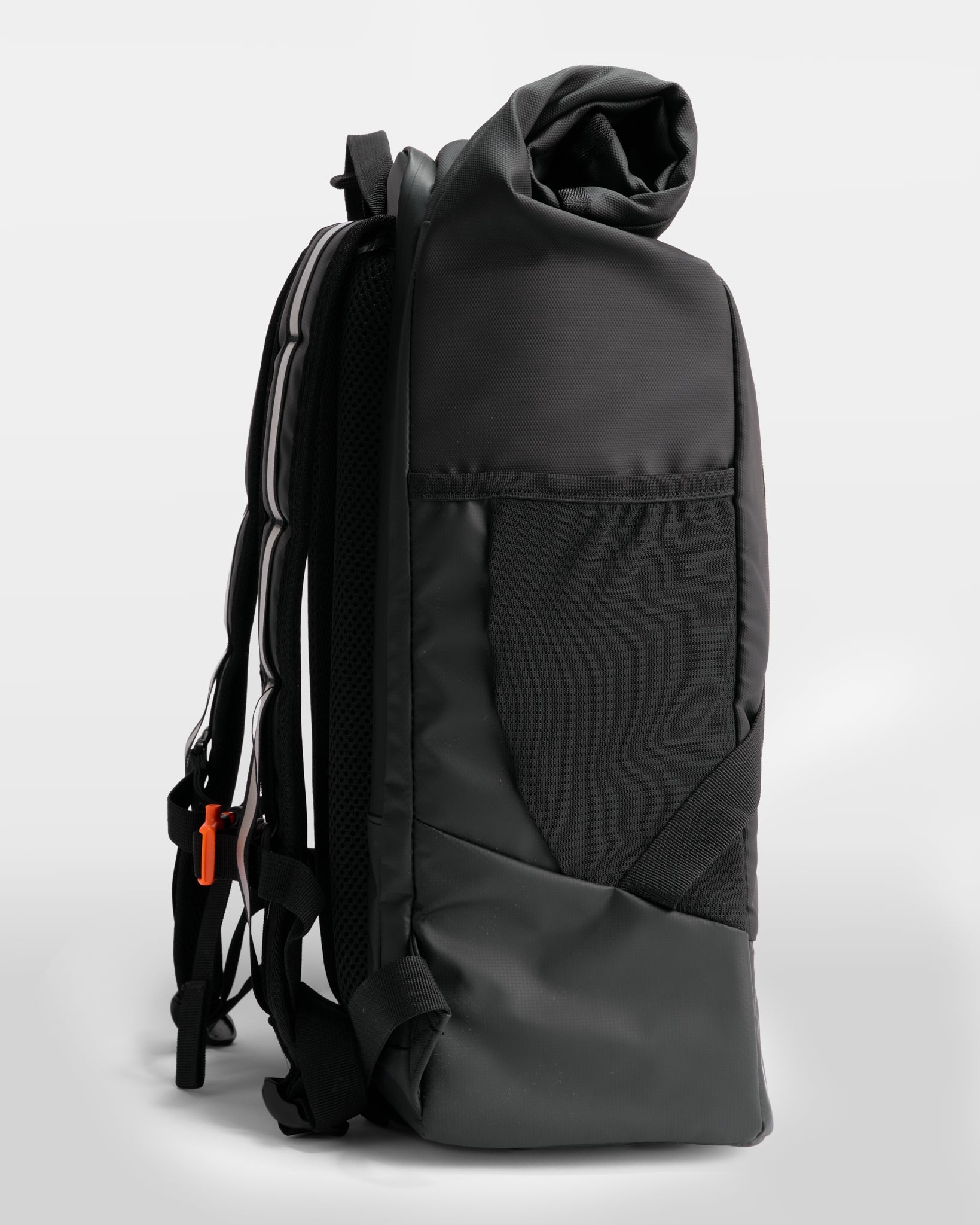 sac à dos vélo ville noir poche filet rolltop