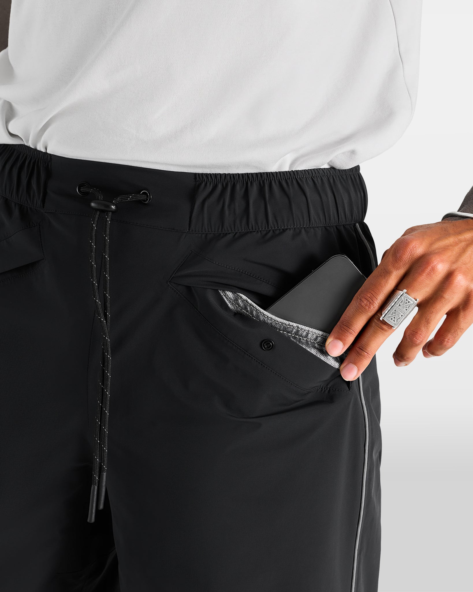 surpantalon de pluie fausse poche avec bouton pression accès facile pantalon