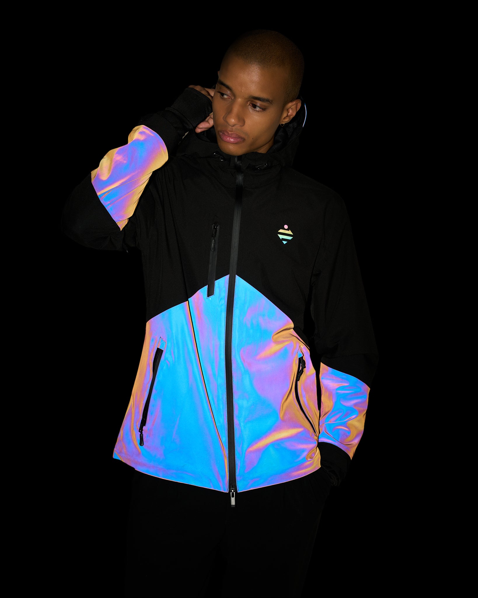 veste reflechissante noire vélo homme de nuit
