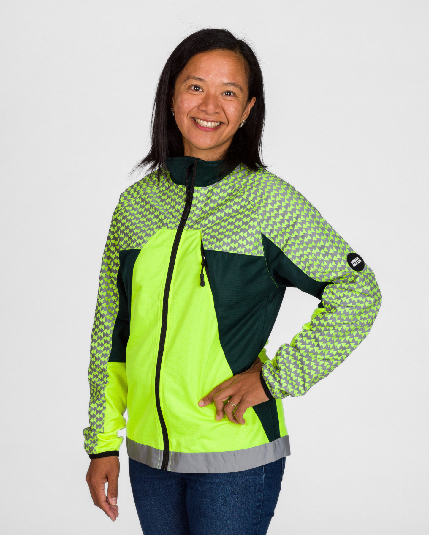 veste légère running vélo fluo femme