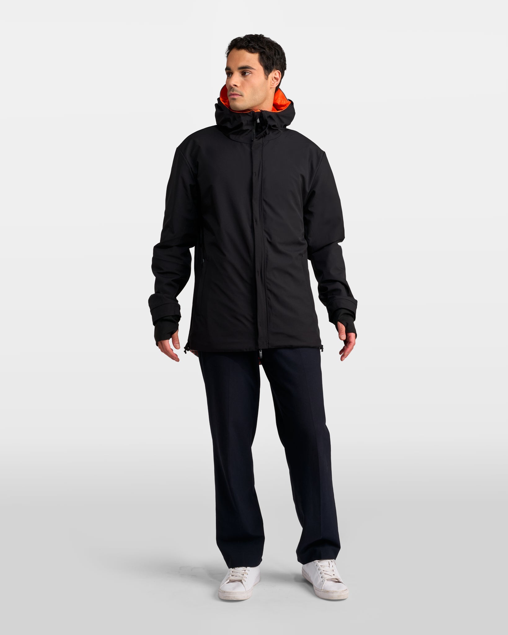 Veste REPOP orange fluo noire réversible vélotaf homme