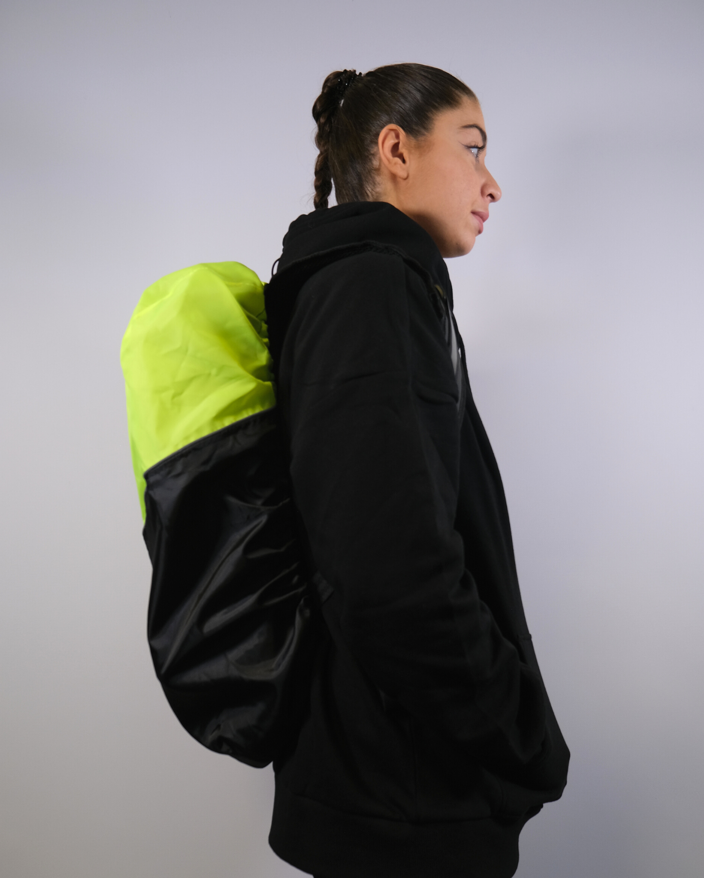 couvre sac pluie jaune fluo